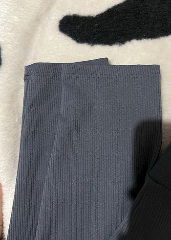 Kadın Gri fitilli Tayt - Görsel 3