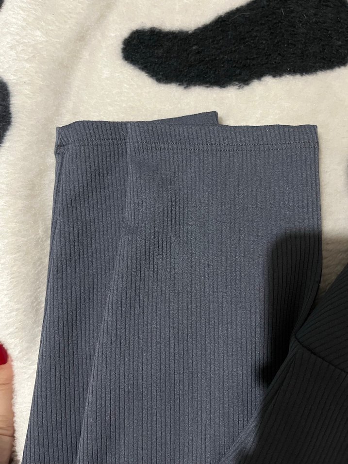 Kadın Gri fitilli Tayt - Görsel 3