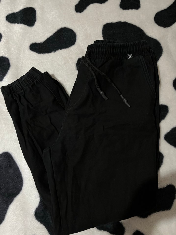 Siyah Rahat Kesim erkek kargo Pantolon - Görsel 2