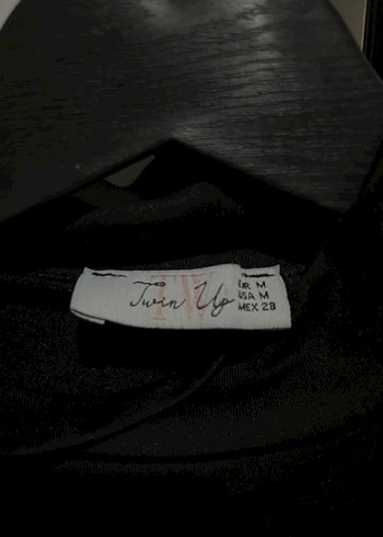 Yüksek Yakalı Siyah Mini Bluz - Görsel 3