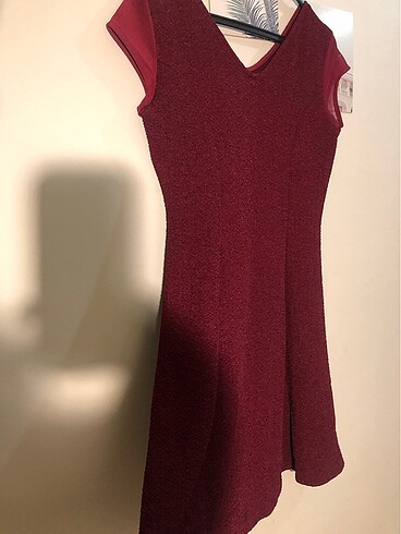 xl Beden Bordo elbise