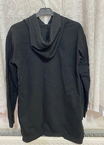 Diğer NASA Baskılı Kapüşonlu Siyah Sweatshirt