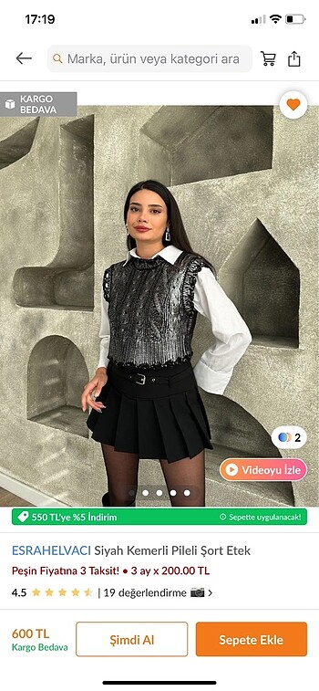 Esra helvacı pileli etek