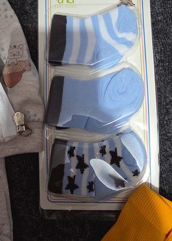 Mavi Baskılı Erkek Çocuk Kaydırmaz Çorap Seti - Görsel 2