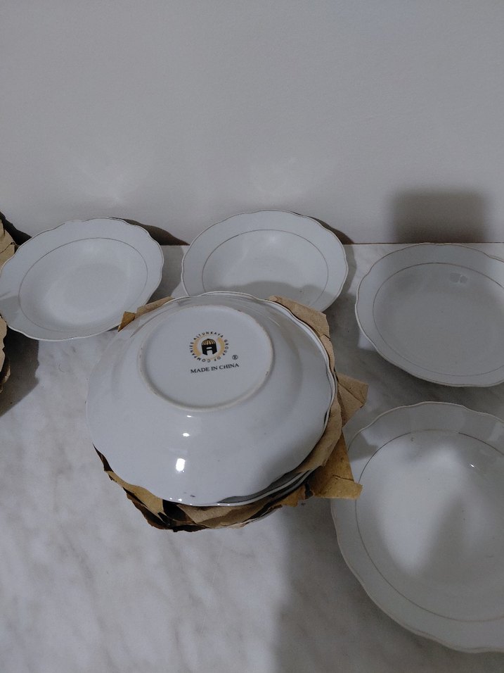 Beyaz Kenarlı Porselen Yemek Tabakları - Görsel 4