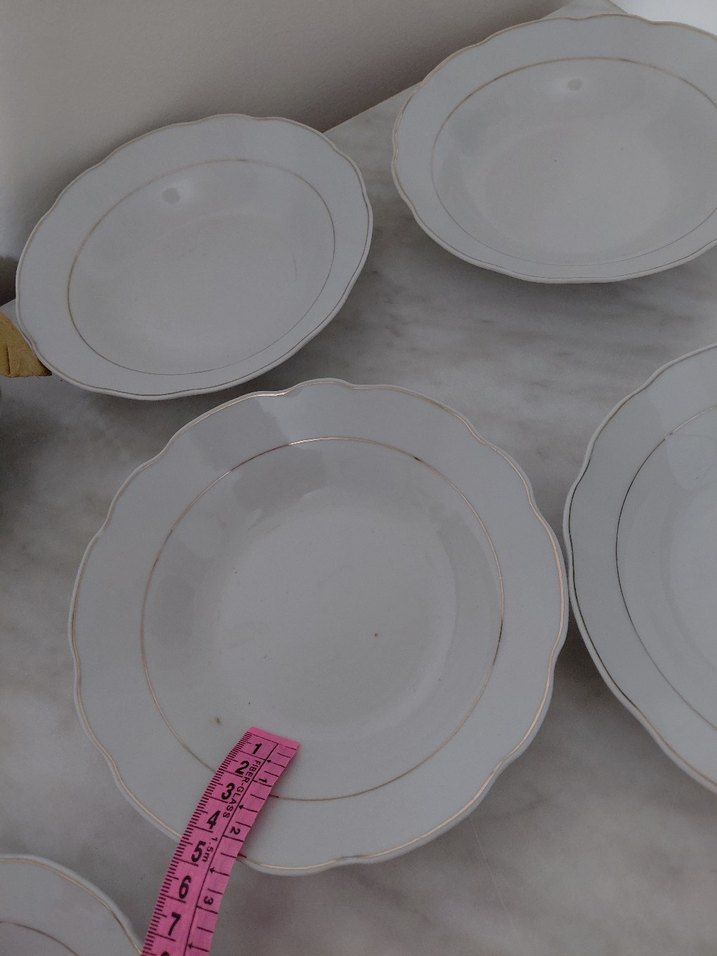 Beyaz Kenarlı Porselen Yemek Tabakları - Görsel 5