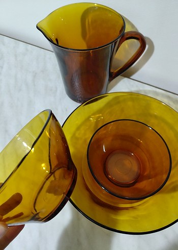 Duralex Kahverengi Cam Sürahi ve Kase Seti - Görsel 4