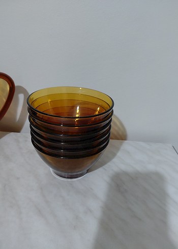 Duralex Kahverengi Cam Sürahi ve Kase Seti - Görsel 7