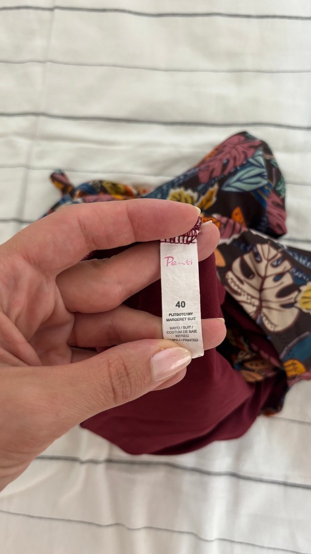 Çok Renkli Desenli dekolteli Mayo - Görsel 4