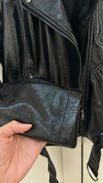xs Beden siyah Renk Oversize biker ceket