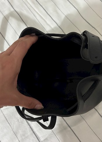 Beden siyah Renk Siyah Deri Minimalist Kadın Çantası