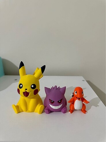 Pikachu Charmander Gengar 3'lü Set