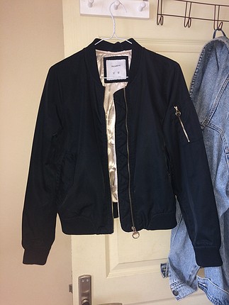 Siyah pull&bear; bomber ceket