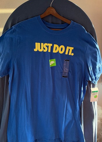 Nike Etiketli Mavi Just Do İt Baskili Erkek Tisort