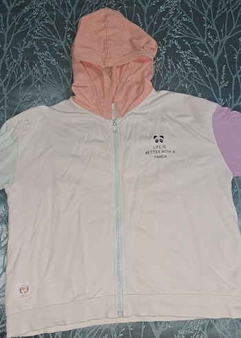 Kız Çocuk Kapüşonlu Fermuarlı Sweatshirt