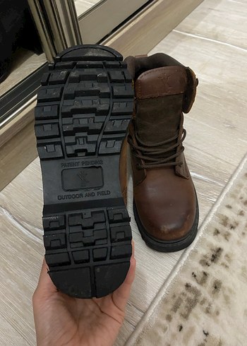 Kahverengi Deri Tokalı Bot kadın - Görsel 4