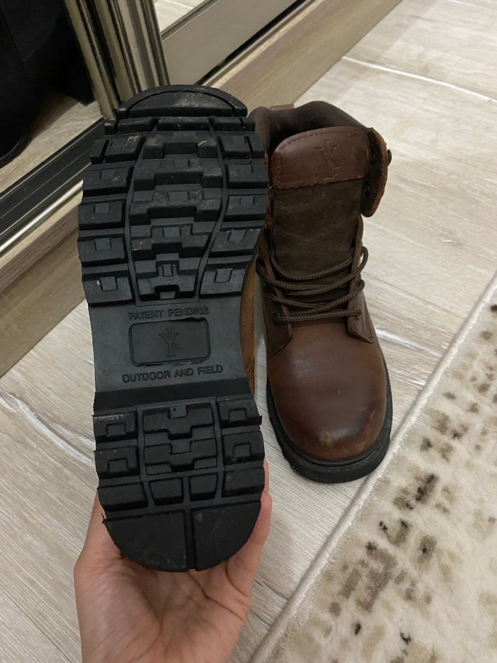 Kahverengi Deri Tokalı Bot kadın - Görsel 4