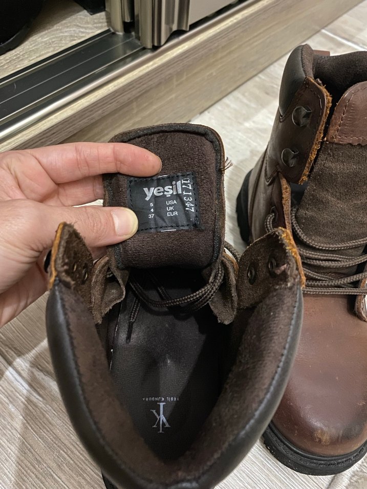 Kahverengi Deri Tokalı Bot kadın - Görsel 5