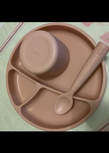 OiOi Pastel Pembe Çocuk Tabak Seti oioi