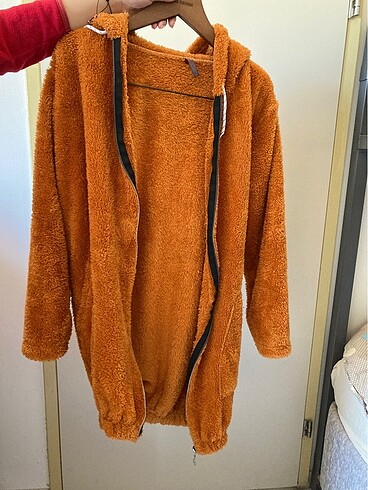 Peluş ceket taba