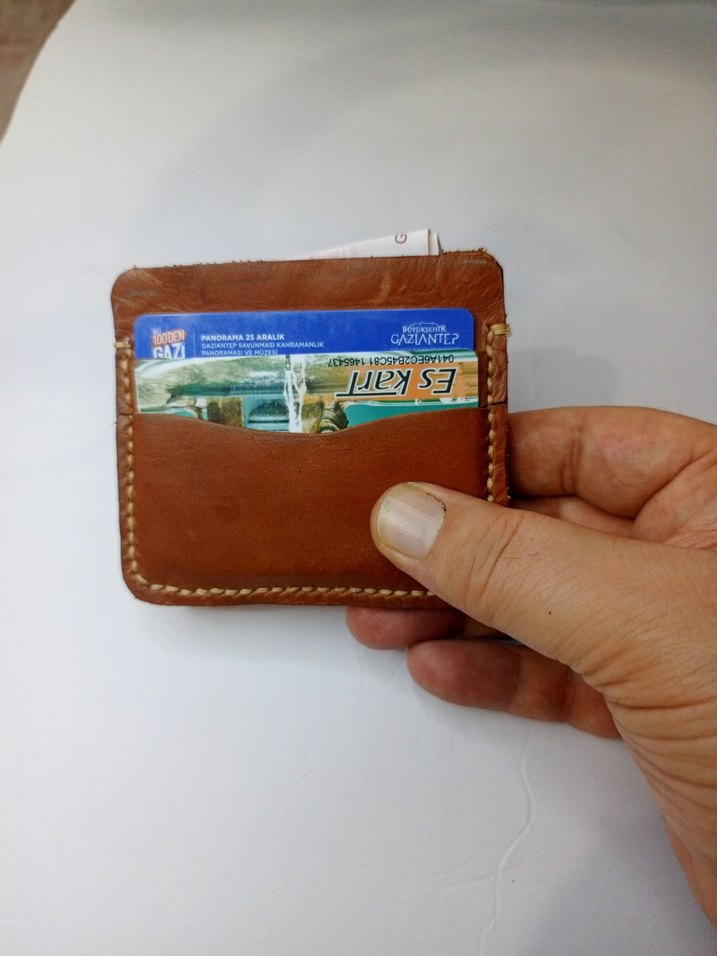 Kahverengi Gerçek Deri Eode Dikim Kartlık - Görsel 3