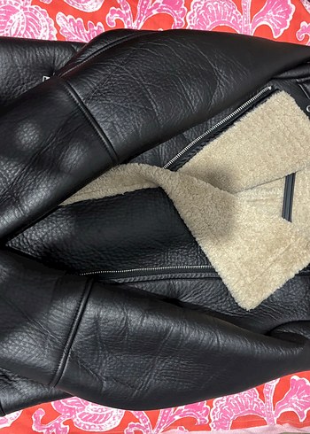 Suni kürklü biker ceket - Görsel 2