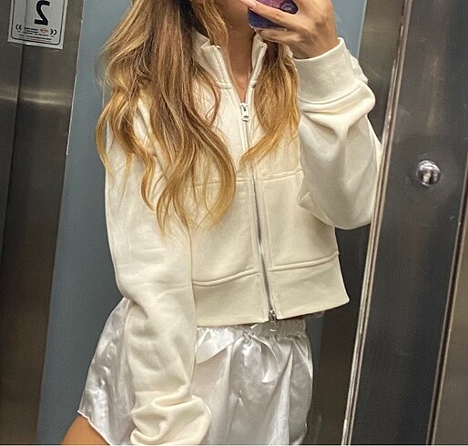Bershka Bershka krem crop hırka
