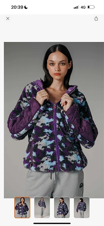 Ellesse Regular Fit Renkli Kapüşonlu Teddy Bayan Ceket
