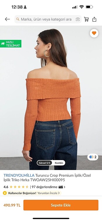 m Beden Trendyolmilla Triko Crop hırka