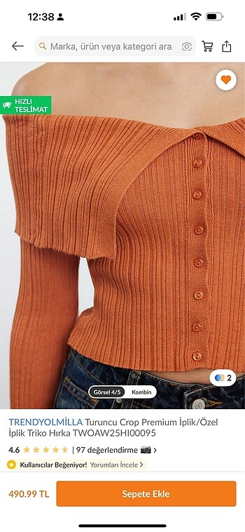 Trendyol & Milla Trendyolmilla Triko Crop hırka