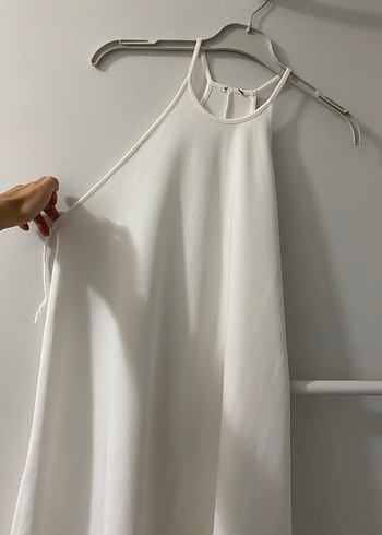 Mango Beyaz Askılı Elbise
