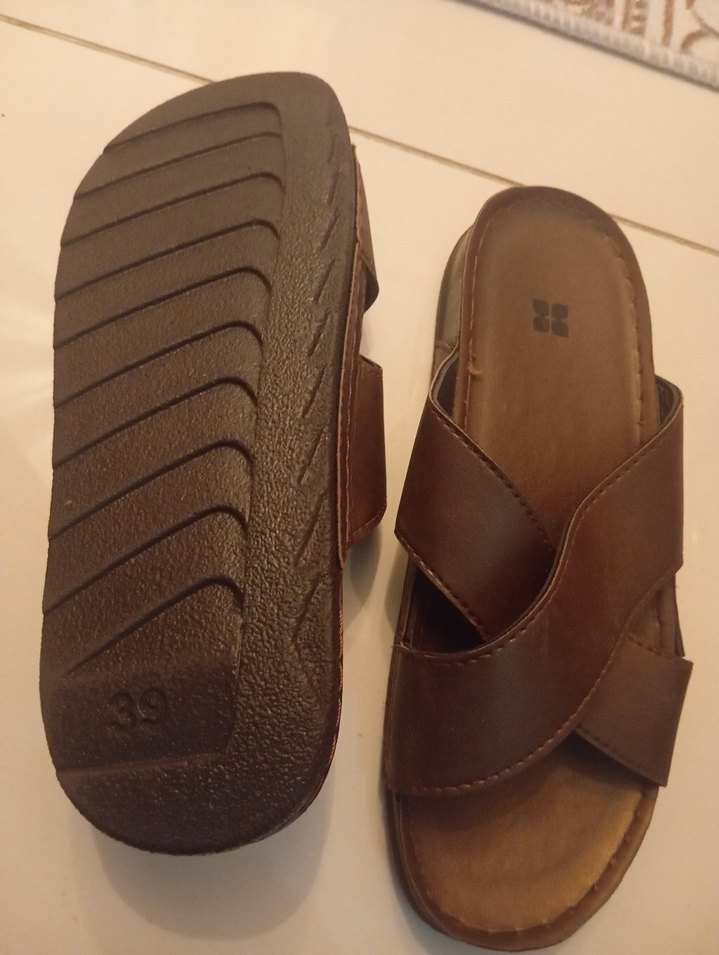 Erkek Deri Toka Detaylı Kahverengi Sandalet - Görsel 2