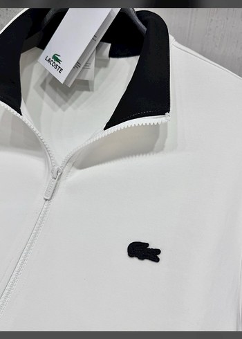 Lacoste Beyaz Fermuarlı ceket