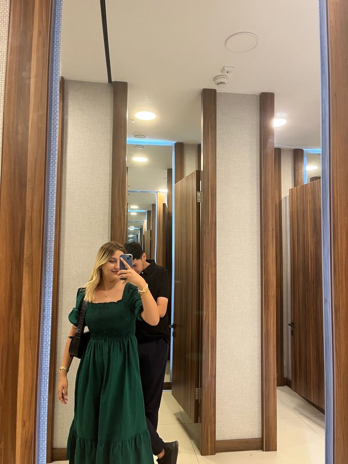 Kadın Parlak Yeşil Midi Elbise - Görsel 4