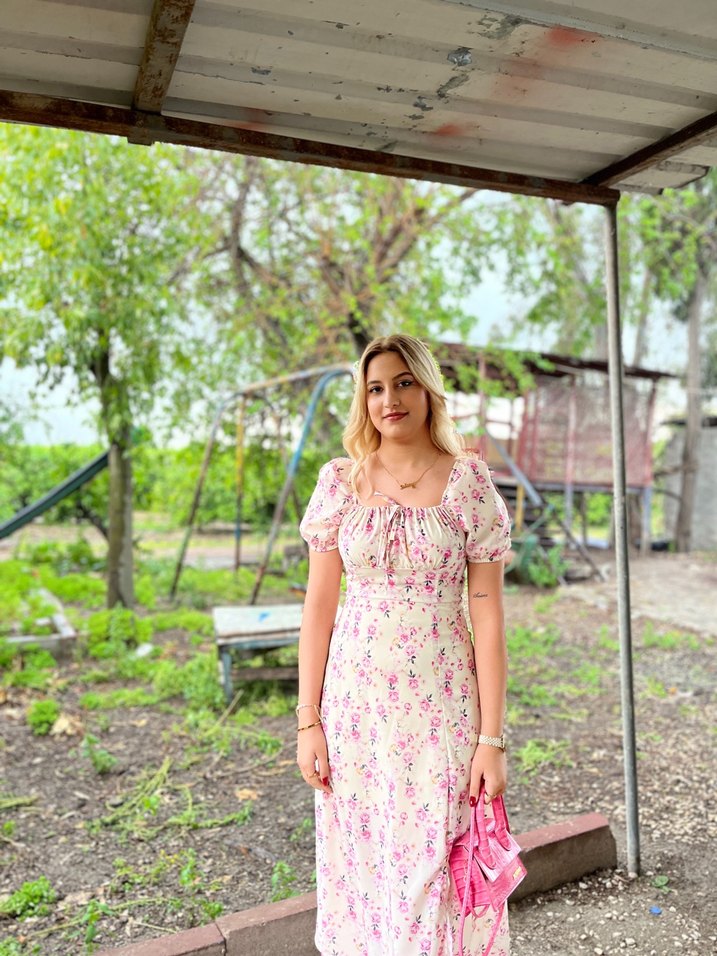 Pembe Straplez Midi Elbise - Görsel 2