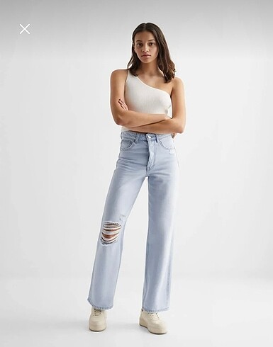 mango wide leg jean