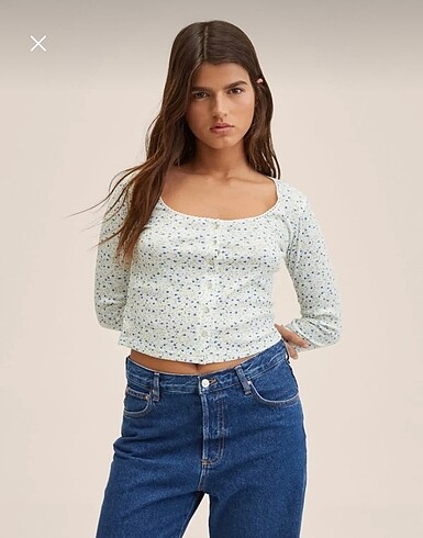 mango çiçek desenli hırka