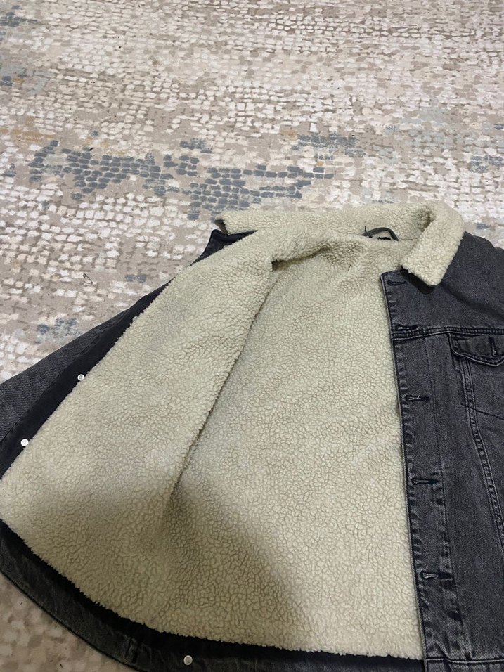 Gri Düğmeli erkek Denim Ceket - Görsel 3