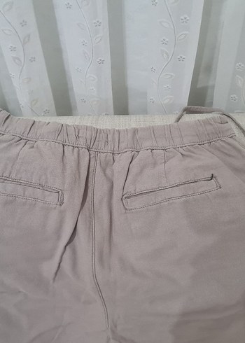 42 Beden Bershka Bej Keten Rahat Kesim Erkek Pantolon