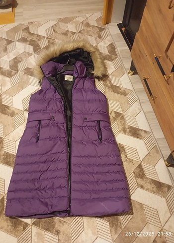 Mor Kürklü Kadın Şişme Yelek - Görsel 3