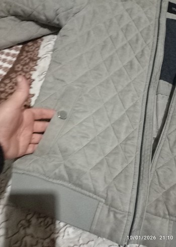 Gri Süet Erkek Kısa Mont çok az gelişmiş - Görsel 2