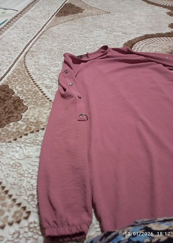 Bordo Düğmeli Uzun Kollu Kadın Tunik - Görsel 5