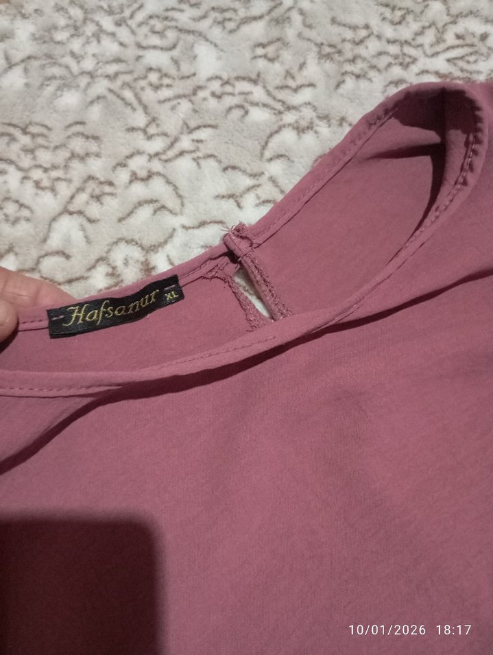 Bordo Düğmeli Uzun Kollu Kadın Tunik - Görsel 2