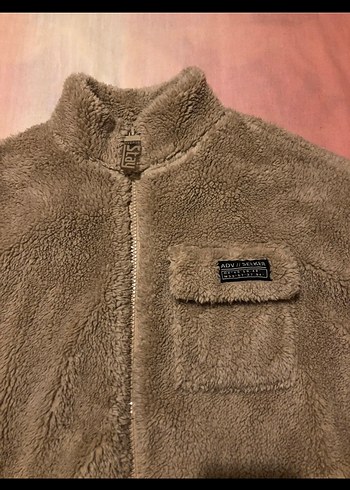 Bej Uzun Kollu Kısa Peluş Mont - Görsel 2