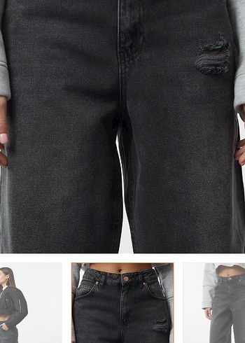 Gri Loose Fit Denim Kadın Jean - Görsel 4