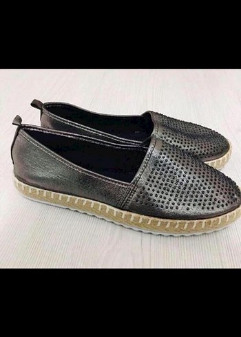 Diger Siyah Yılan Desenli Dolgu Topuk Espadril