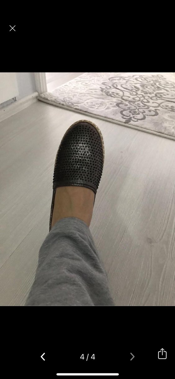 Diger Siyah Yılan Desenli Dolgu Topuk Espadril - Görsel 4