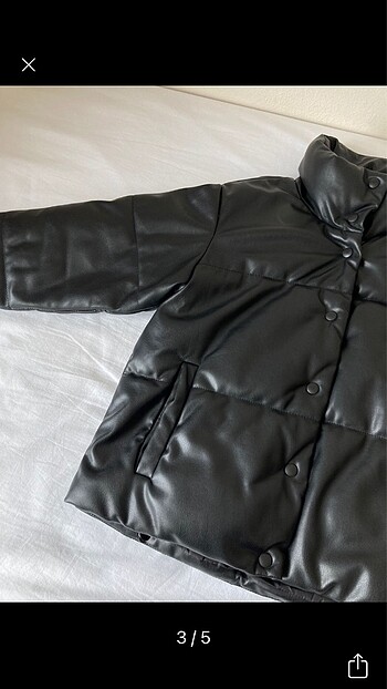 xs Beden Stradivarius Siyah Deri Mont