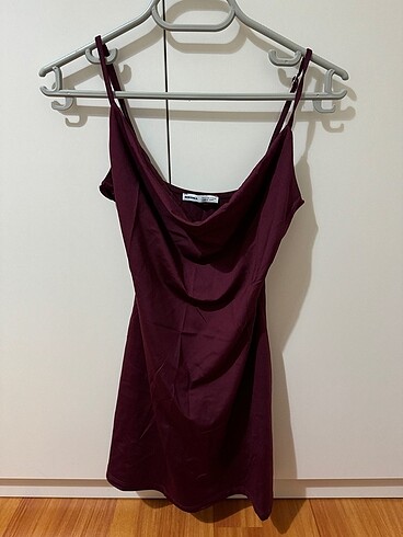 s Beden Bershka Bordo Elbise