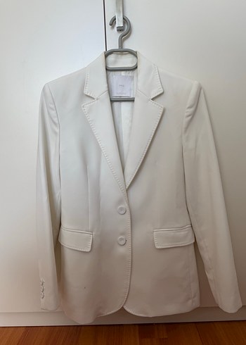 Mango Düğmeli Beyaz Kadın Blazer Ceket